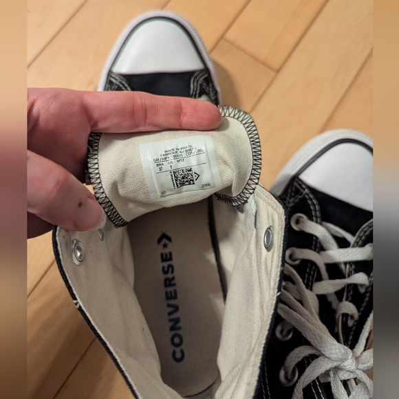 Vintage Converse All Star Chuck taylor High Top Black Sneakers SZ 37 (8 US) - Picture 6 of 14